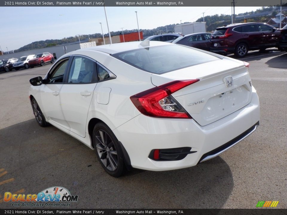 Platinum White Pearl 2021 Honda Civic EX Sedan Photo #15