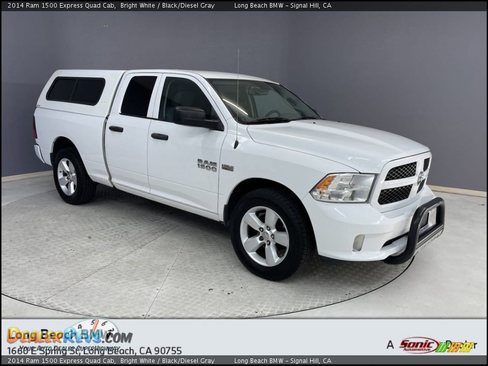 2014 Ram 1500 Express Quad Cab Bright White / Black/Diesel Gray Photo #1