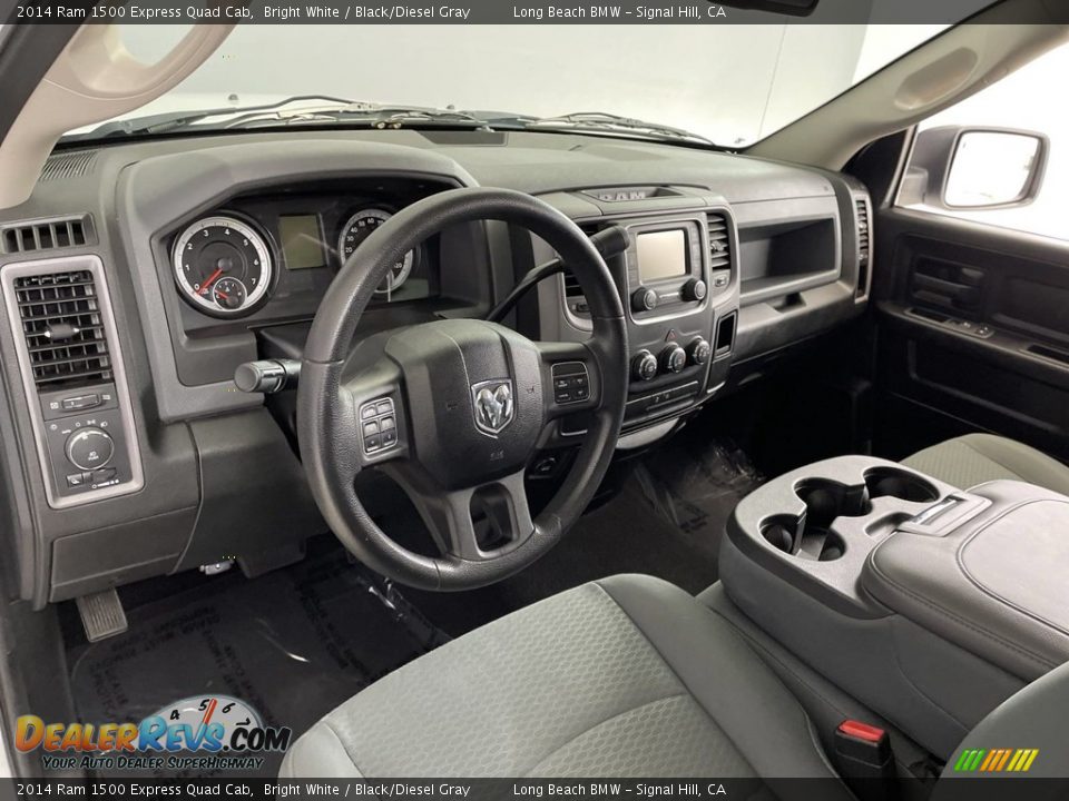 2014 Ram 1500 Express Quad Cab Bright White / Black/Diesel Gray Photo #14