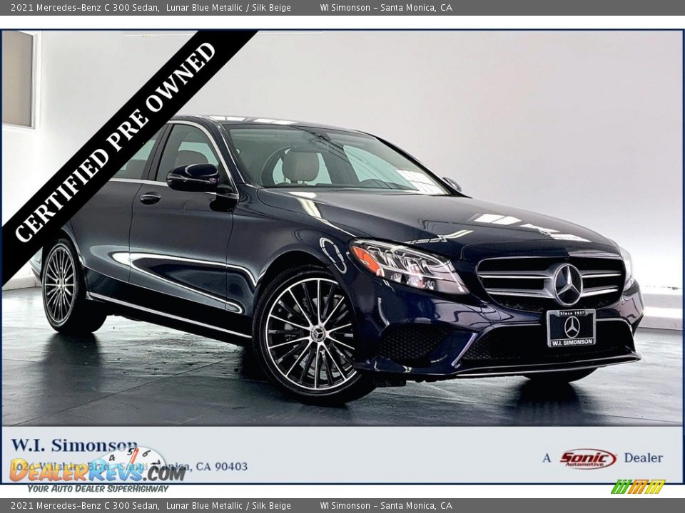 2021 Mercedes-Benz C 300 Sedan Lunar Blue Metallic / Silk Beige Photo #1