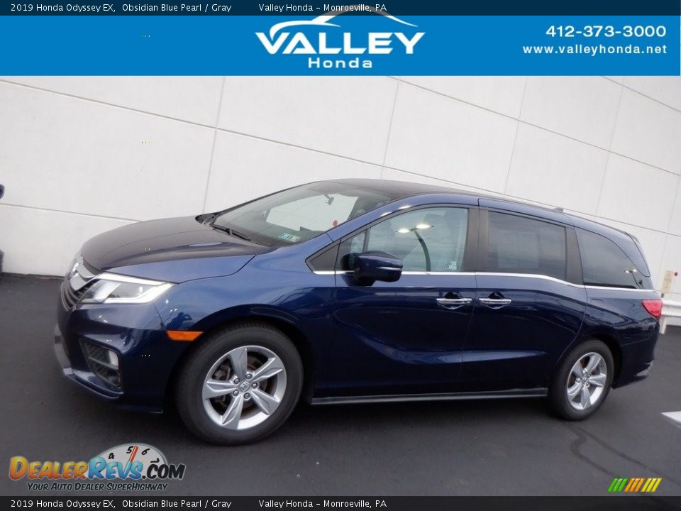 2019 Honda Odyssey EX Obsidian Blue Pearl / Gray Photo #2