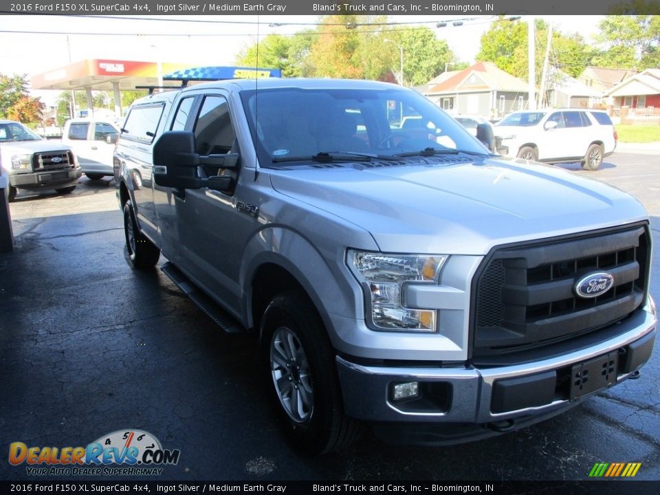 2016 Ford F150 XL SuperCab 4x4 Ingot Silver / Medium Earth Gray Photo #5