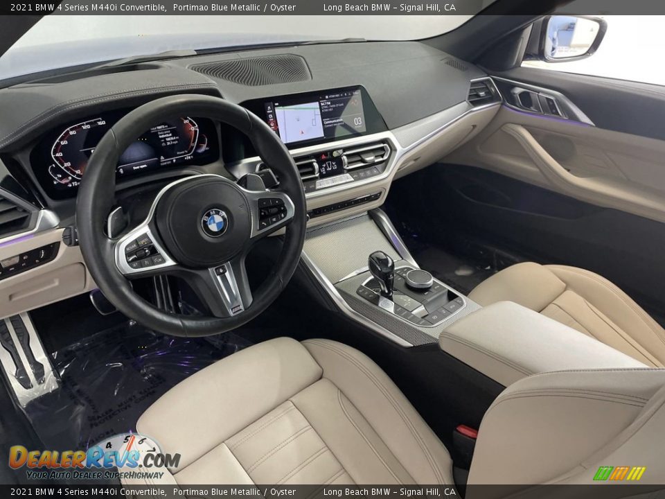 Oyster Interior - 2021 BMW 4 Series M440i Convertible Photo #15