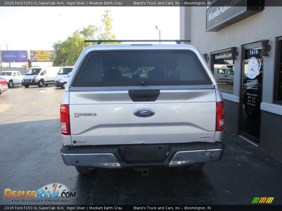 2016 Ford F150 XL SuperCab 4x4 Ingot Silver / Medium Earth Gray Photo #24