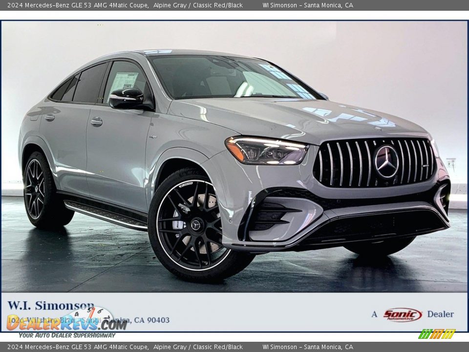 2024 Mercedes-Benz GLE 53 AMG 4Matic Coupe Alpine Gray / Classic Red/Black Photo #1