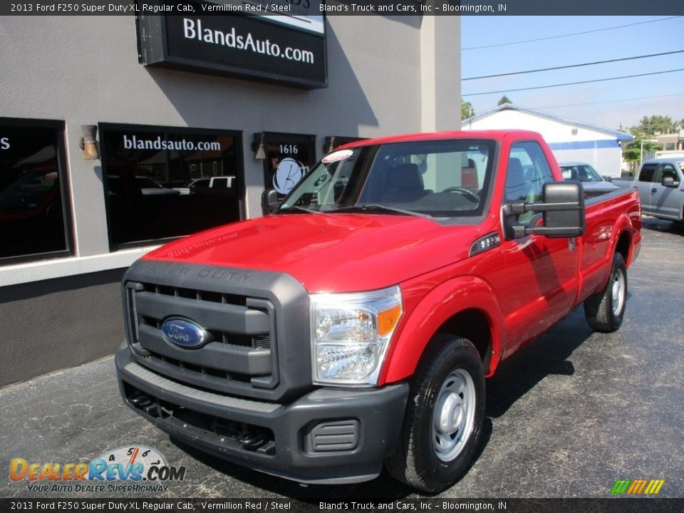 2013 Ford F250 Super Duty XL Regular Cab Vermillion Red / Steel Photo #2