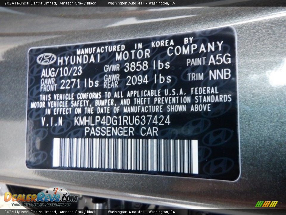 2024 Hyundai Elantra Limited Amazon Gray / Black Photo #35