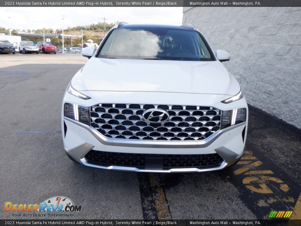 2023 Hyundai Santa Fe Hybrid Limited AWD Plug-In Hybrid Serenity White Pearl / Beige/Black Photo #3