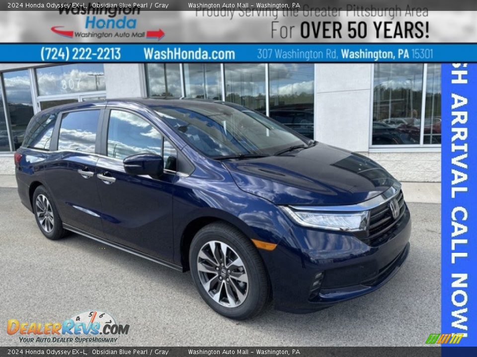 2024 Honda Odyssey EX-L Obsidian Blue Pearl / Gray Photo #1