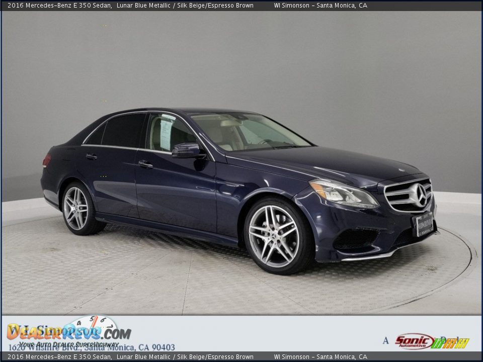 2016 Mercedes-Benz E 350 Sedan Lunar Blue Metallic / Silk Beige/Espresso Brown Photo #1