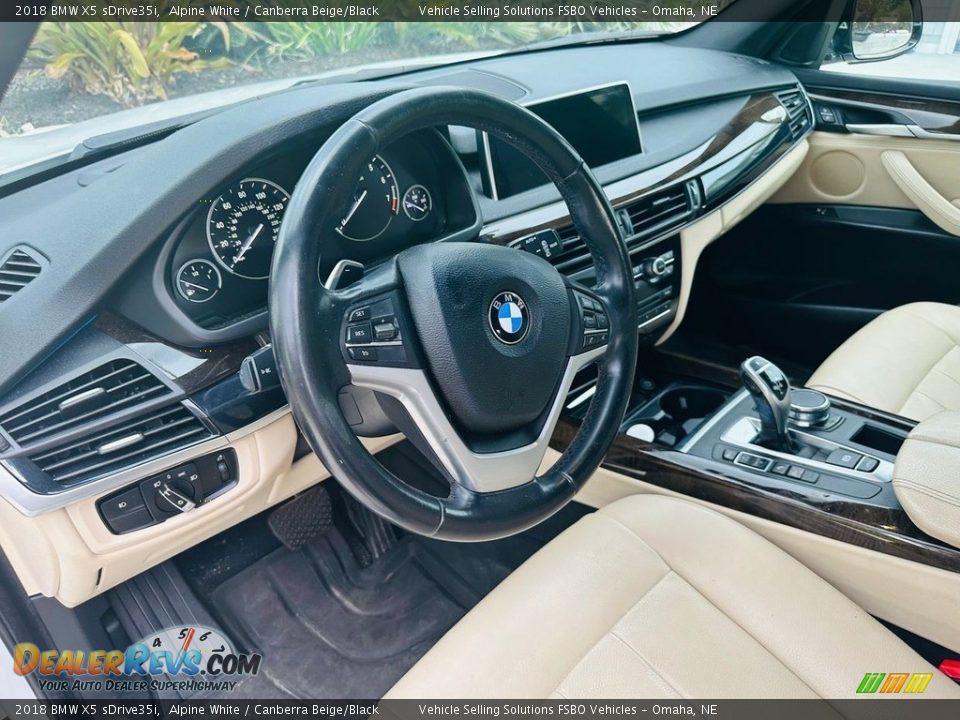 2018 BMW X5 sDrive35i Alpine White / Canberra Beige/Black Photo #6