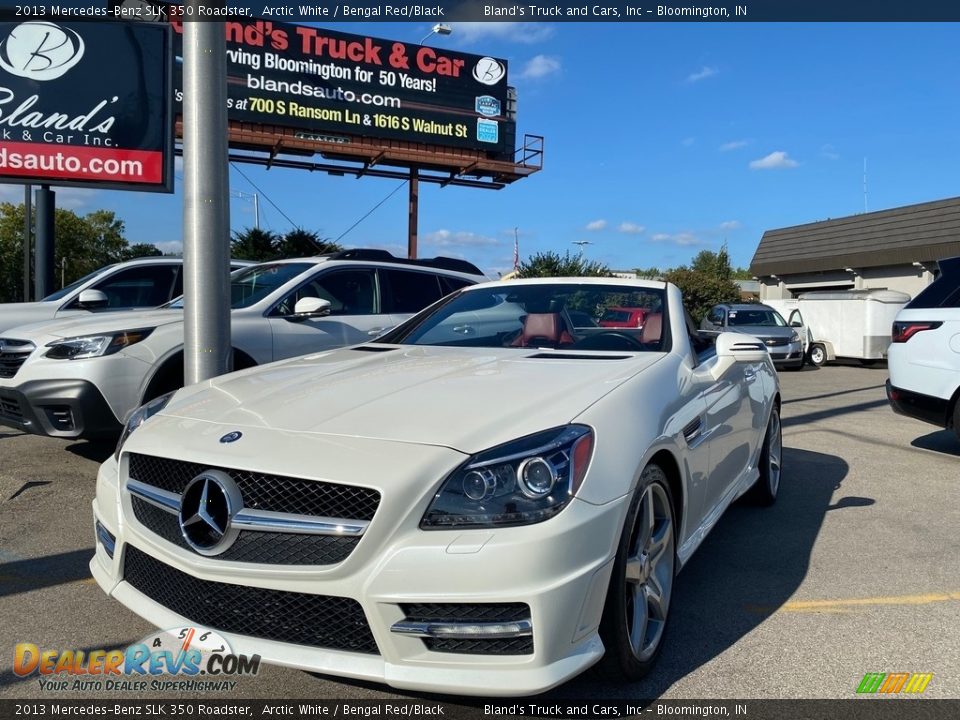 2013 Mercedes-Benz SLK 350 Roadster Arctic White / Bengal Red/Black Photo #9