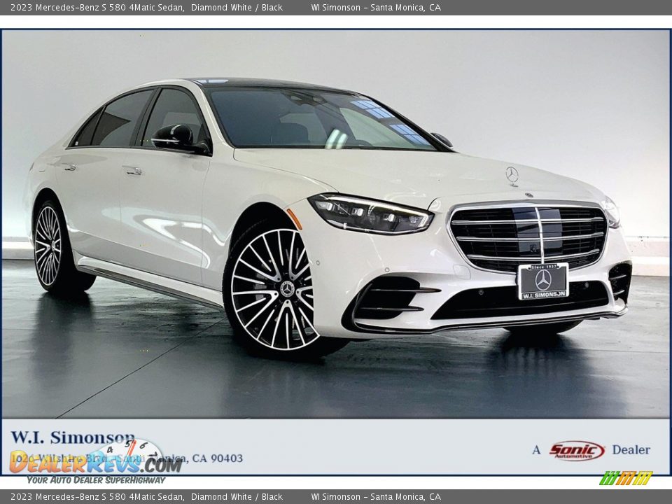 2023 Mercedes-Benz S 580 4Matic Sedan Diamond White / Black Photo #1