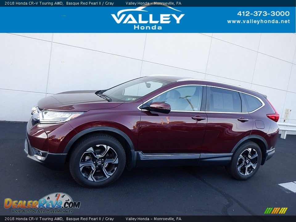 2018 Honda CR-V Touring AWD Basque Red Pearl II / Gray Photo #2