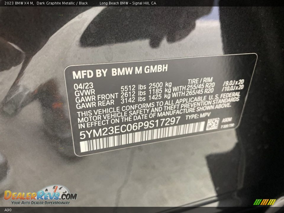 BMW Color Code A90 Dark Graphite Metallic