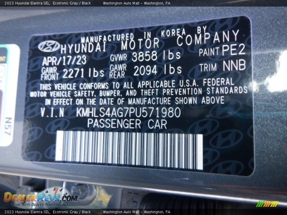 2023 Hyundai Elantra SEL Ecotronic Gray / Black Photo #27