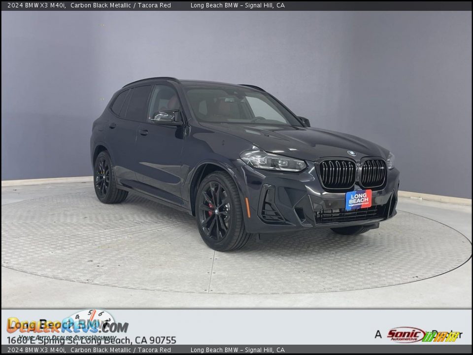 2024 BMW X3 M40i Carbon Black Metallic / Tacora Red Photo #1