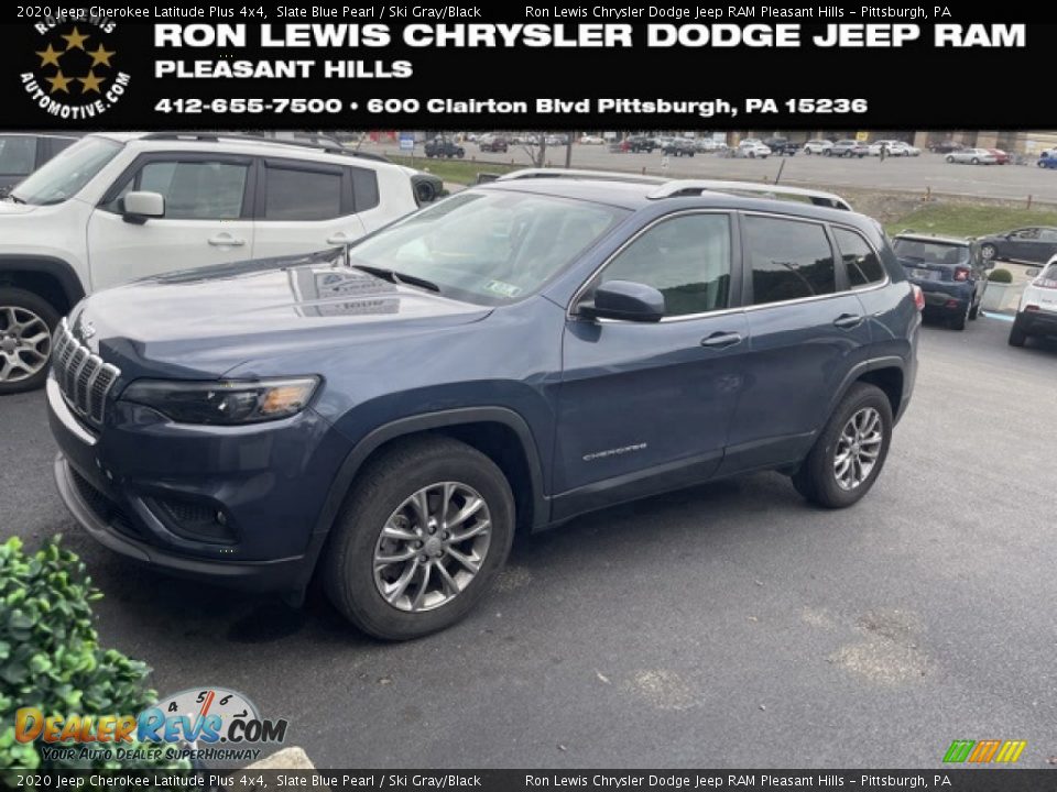 2020 Jeep Cherokee Latitude Plus 4x4 Slate Blue Pearl / Ski Gray/Black Photo #1