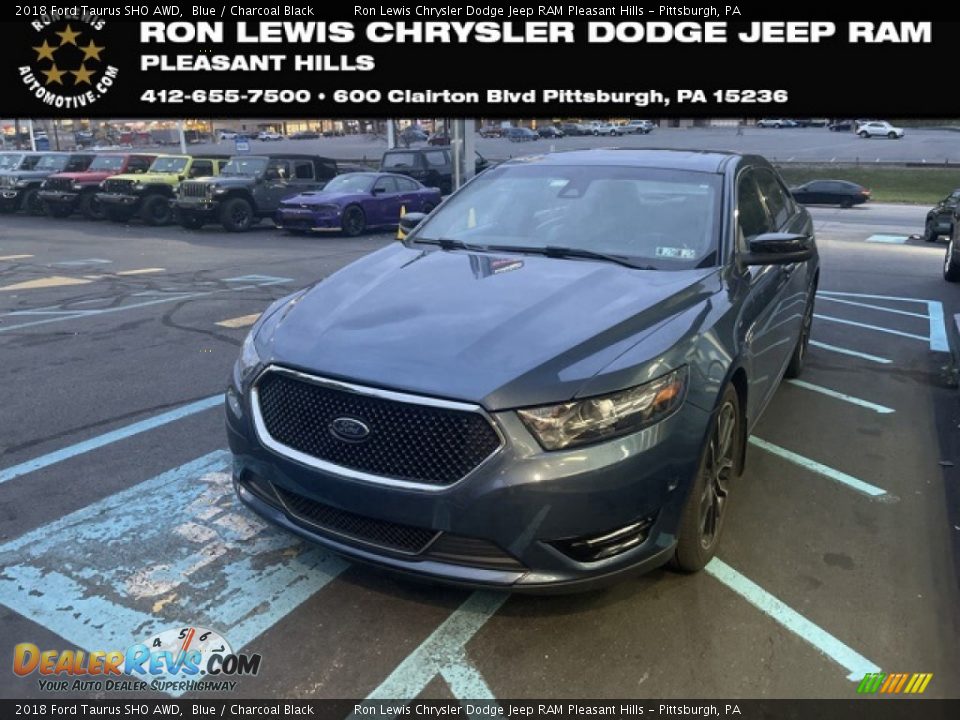 2018 Ford Taurus SHO AWD Blue / Charcoal Black Photo #1