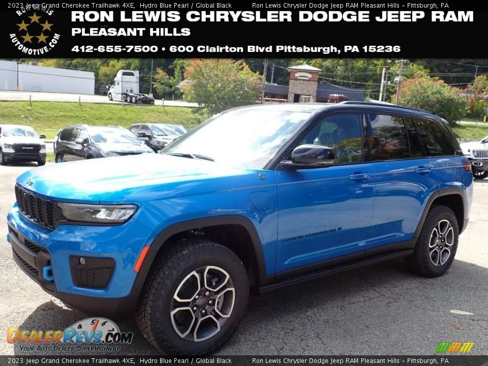 2023 Jeep Grand Cherokee Trailhawk 4XE Hydro Blue Pearl / Global Black Photo #1