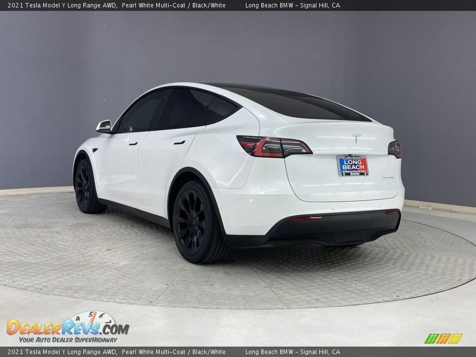 2021 Tesla Model Y Long Range AWD Pearl White Multi-Coat / Black/White Photo #3