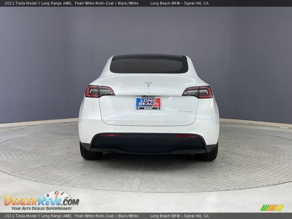 2021 Tesla Model Y Long Range AWD Pearl White Multi-Coat / Black/White Photo #4