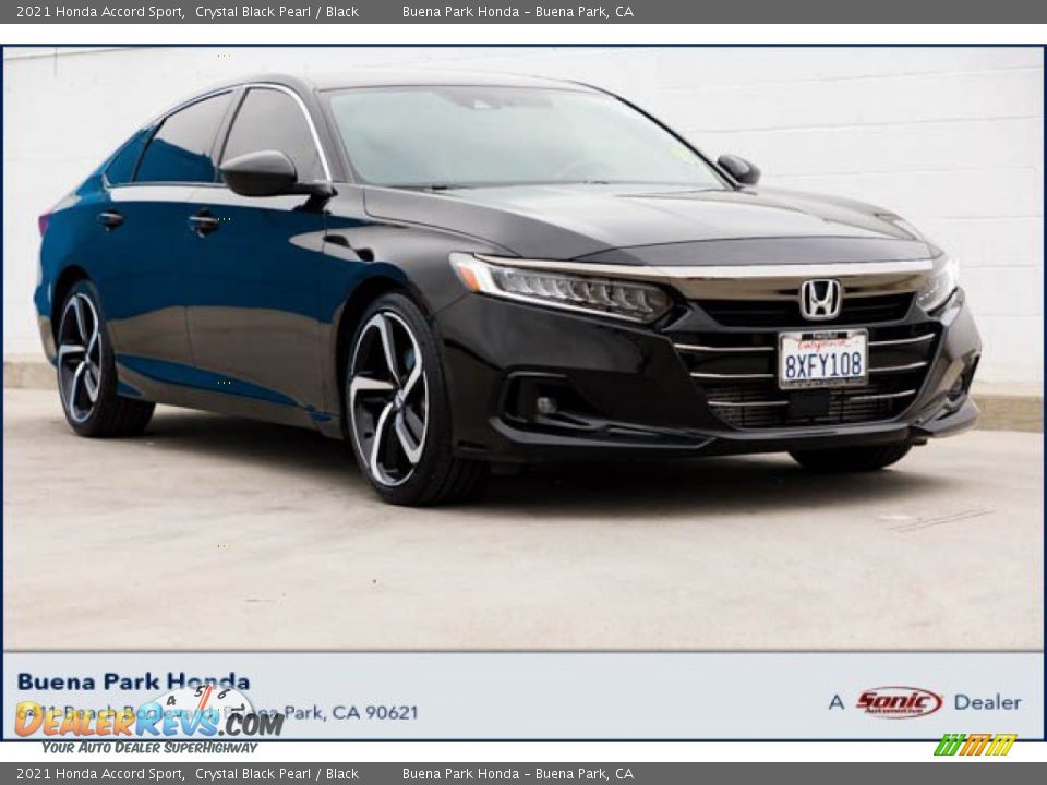 2021 Honda Accord Sport Crystal Black Pearl / Black Photo #1