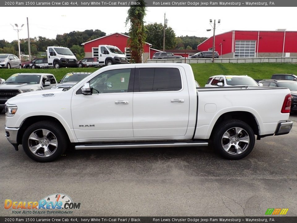 Ivory White Tri-Coat Pearl 2020 Ram 1500 Laramie Crew Cab 4x4 Photo #2