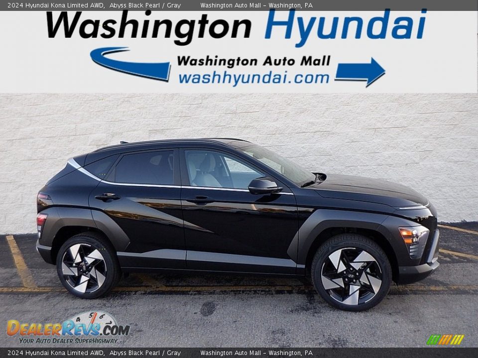 2024 Hyundai Kona Limited AWD Abyss Black Pearl / Gray Photo #2