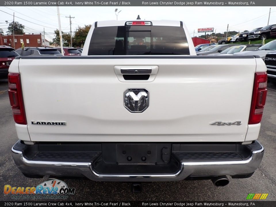 2020 Ram 1500 Laramie Crew Cab 4x4 Ivory White Tri-Coat Pearl / Black Photo #4