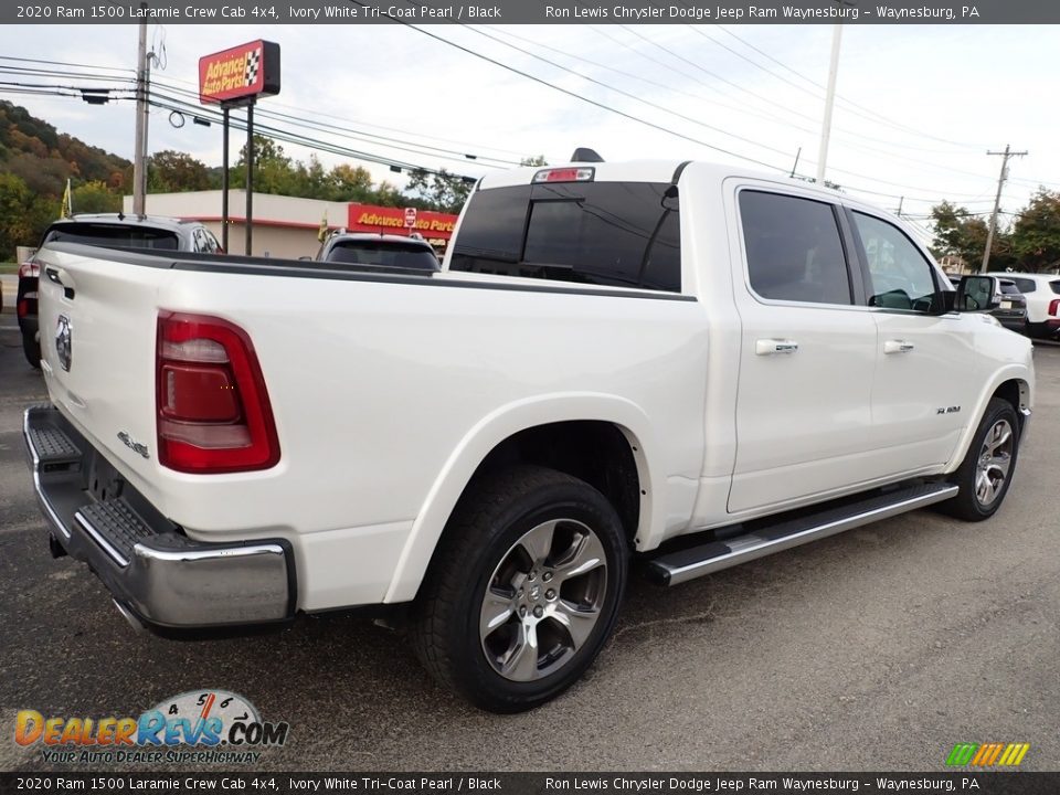 2020 Ram 1500 Laramie Crew Cab 4x4 Ivory White Tri-Coat Pearl / Black Photo #6