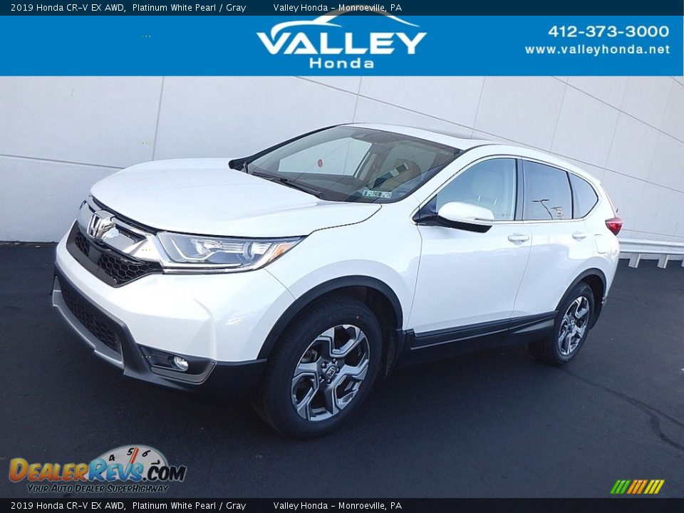 2019 Honda CR-V EX AWD Platinum White Pearl / Gray Photo #1