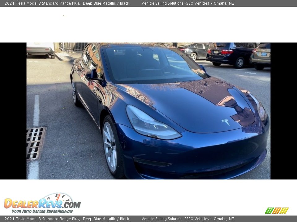 2021 Tesla Model 3 Standard Range Plus Deep Blue Metallic / Black Photo #4