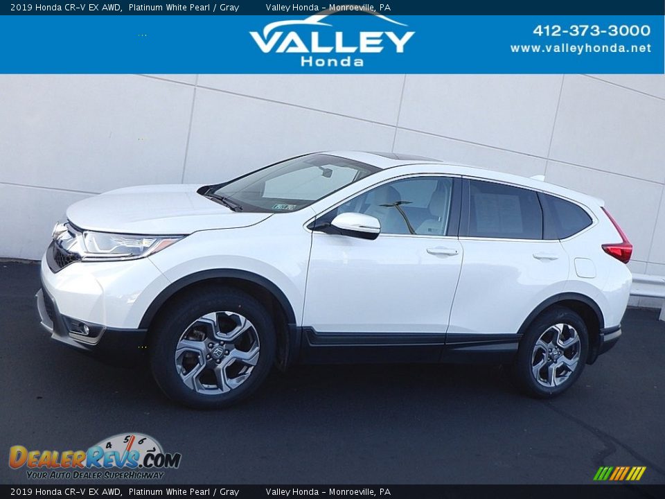 2019 Honda CR-V EX AWD Platinum White Pearl / Gray Photo #2