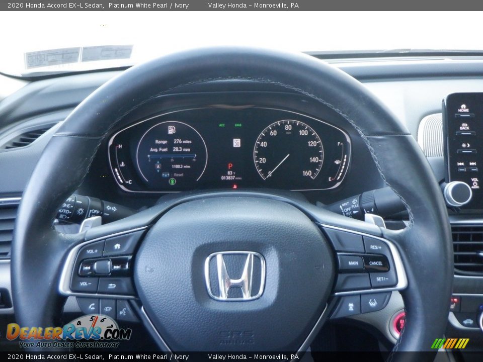 2020 Honda Accord EX-L Sedan Platinum White Pearl / Ivory Photo #25