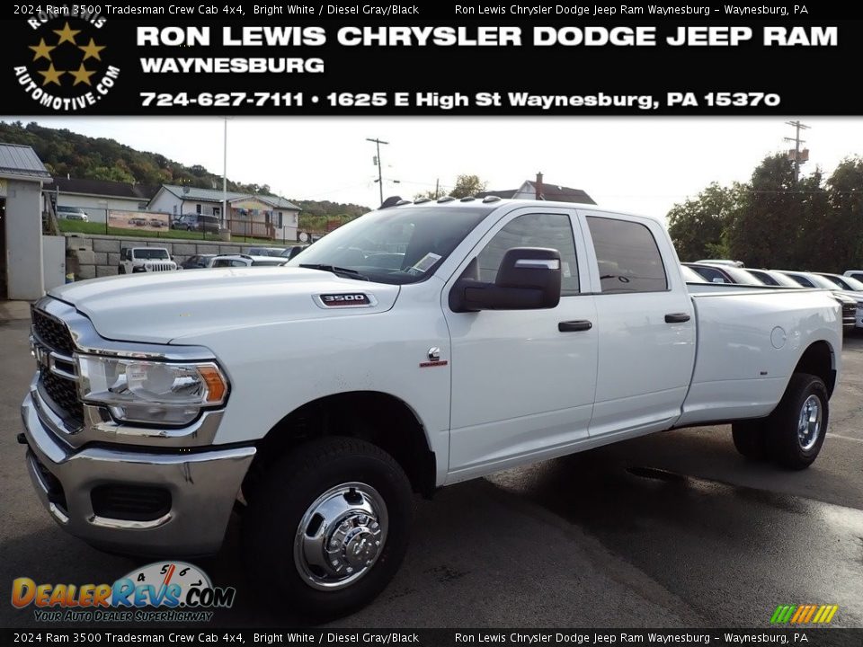 2024 Ram 3500 Tradesman Crew Cab 4x4 Bright White / Diesel Gray/Black Photo #1