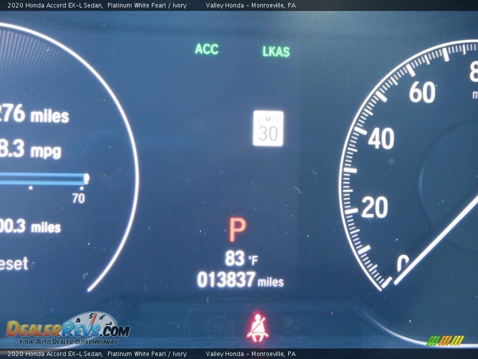 2020 Honda Accord EX-L Sedan Platinum White Pearl / Ivory Photo #33