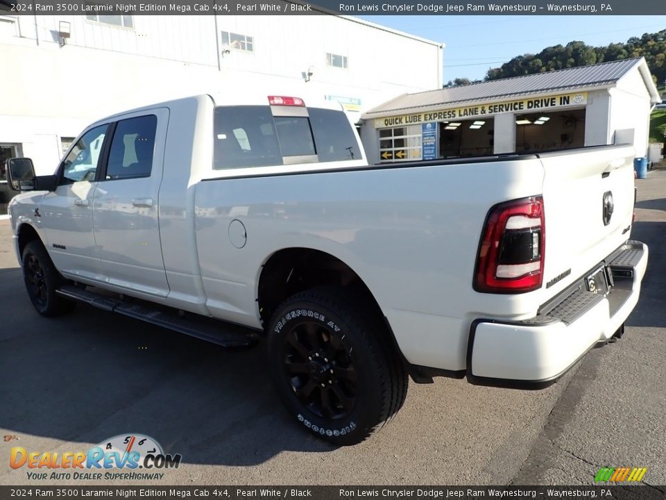 2024 Ram 3500 Laramie Night Edition Mega Cab 4x4 Pearl White / Black Photo #3