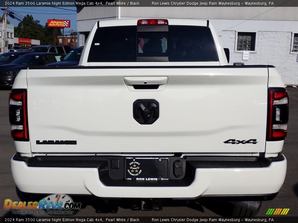 2024 Ram 3500 Laramie Night Edition Mega Cab 4x4 Pearl White / Black Photo #4