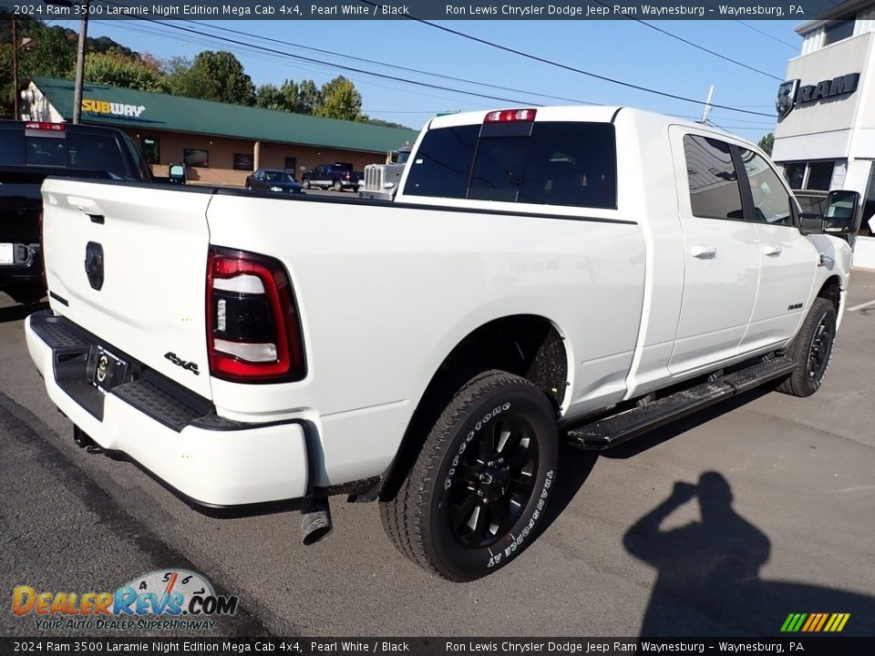 2024 Ram 3500 Laramie Night Edition Mega Cab 4x4 Pearl White / Black Photo #6