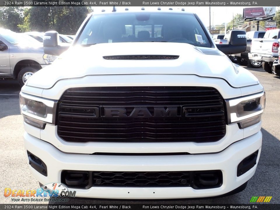 2024 Ram 3500 Laramie Night Edition Mega Cab 4x4 Pearl White / Black Photo #9