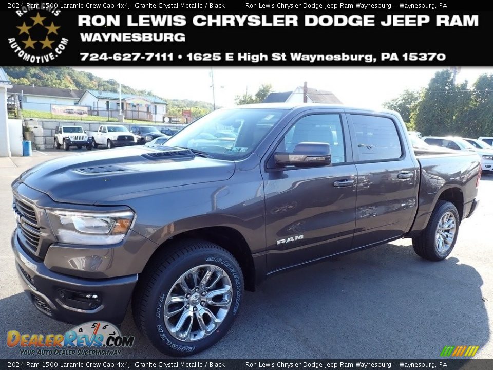 2024 Ram 1500 Laramie Crew Cab 4x4 Granite Crystal Metallic / Black Photo #1