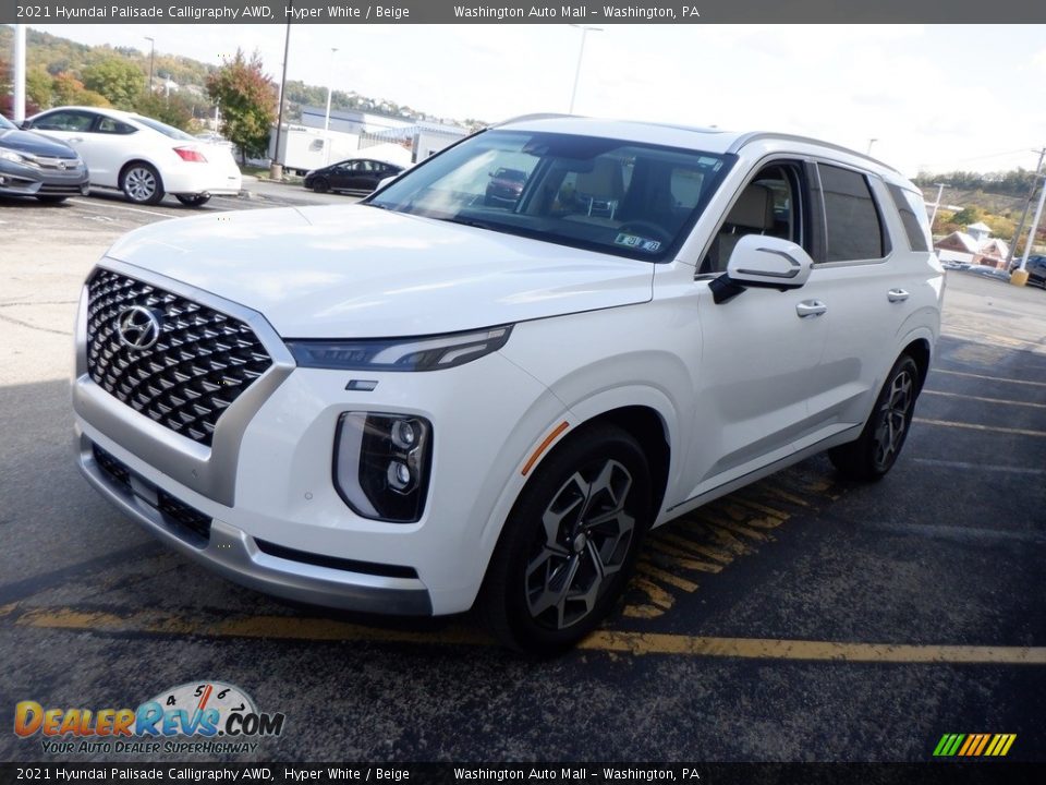 2021 Hyundai Palisade Calligraphy AWD Hyper White / Beige Photo #4