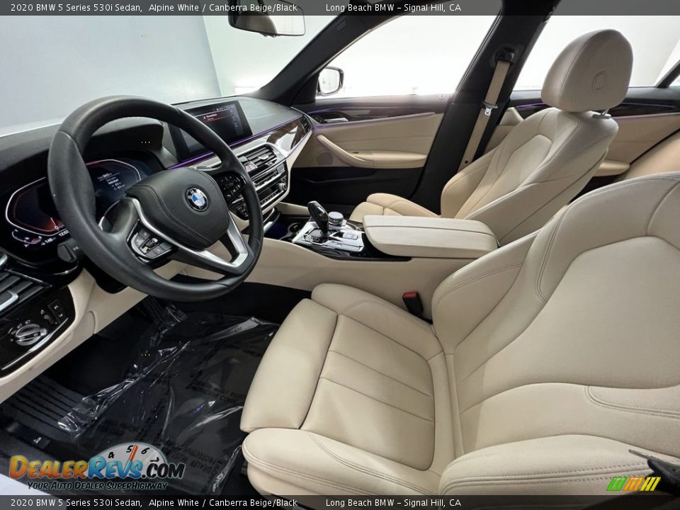 2020 BMW 5 Series 530i Sedan Alpine White / Canberra Beige/Black Photo #25