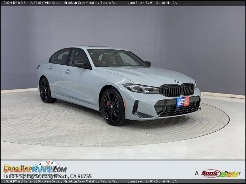 2024 BMW 3 Series 330i xDrive Sedan Brooklyn Gray Metallic / Tacora Red Photo #1