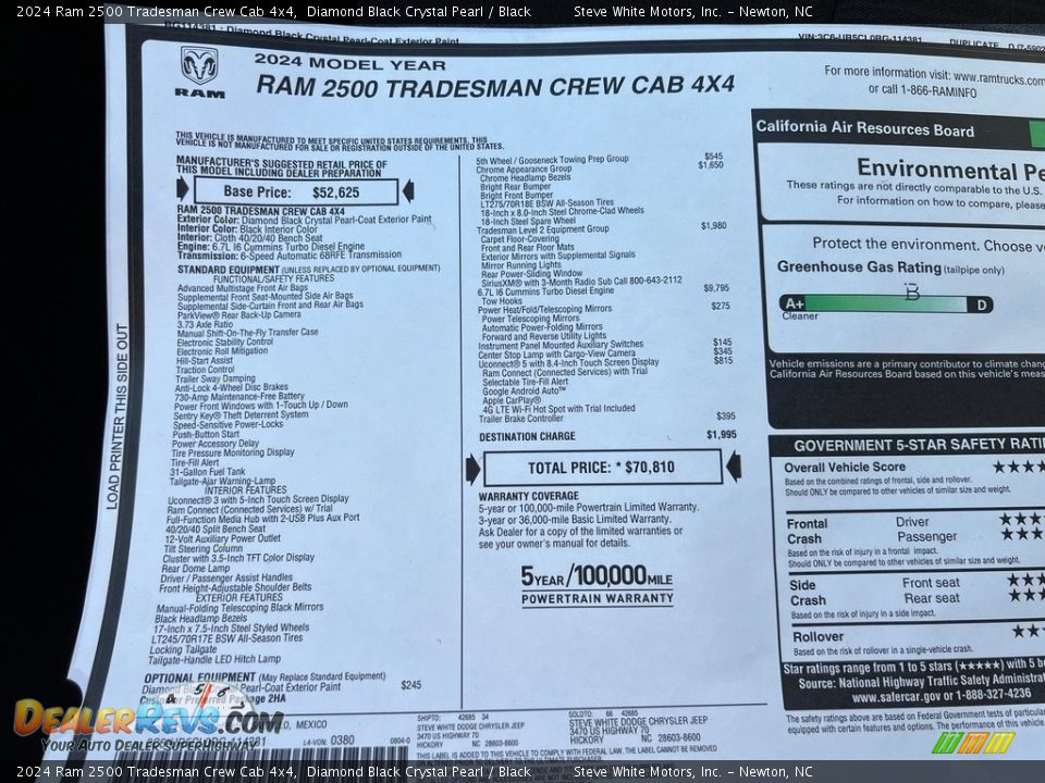 2024 Ram 2500 Tradesman Crew Cab 4x4 Diamond Black Crystal Pearl / Black Photo #26