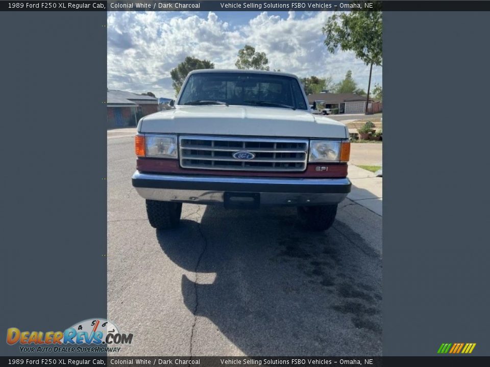 1989 Ford F250 XL Regular Cab Colonial White / Dark Charcoal Photo #5