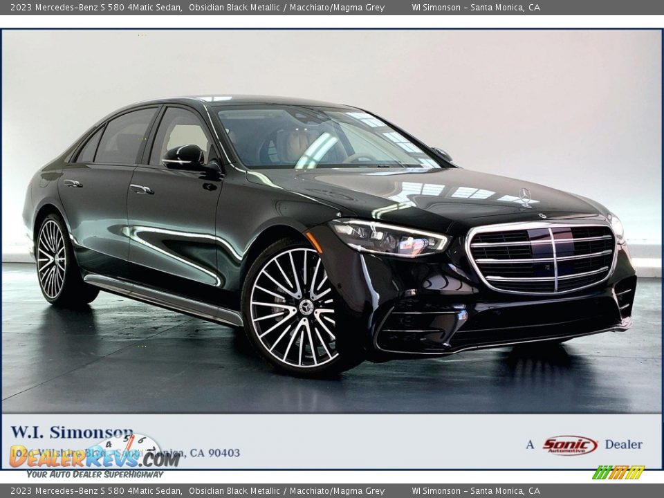 2023 Mercedes-Benz S 580 4Matic Sedan Obsidian Black Metallic / Macchiato/Magma Grey Photo #1