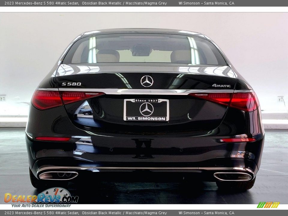 2023 Mercedes-Benz S 580 4Matic Sedan Obsidian Black Metallic / Macchiato/Magma Grey Photo #3