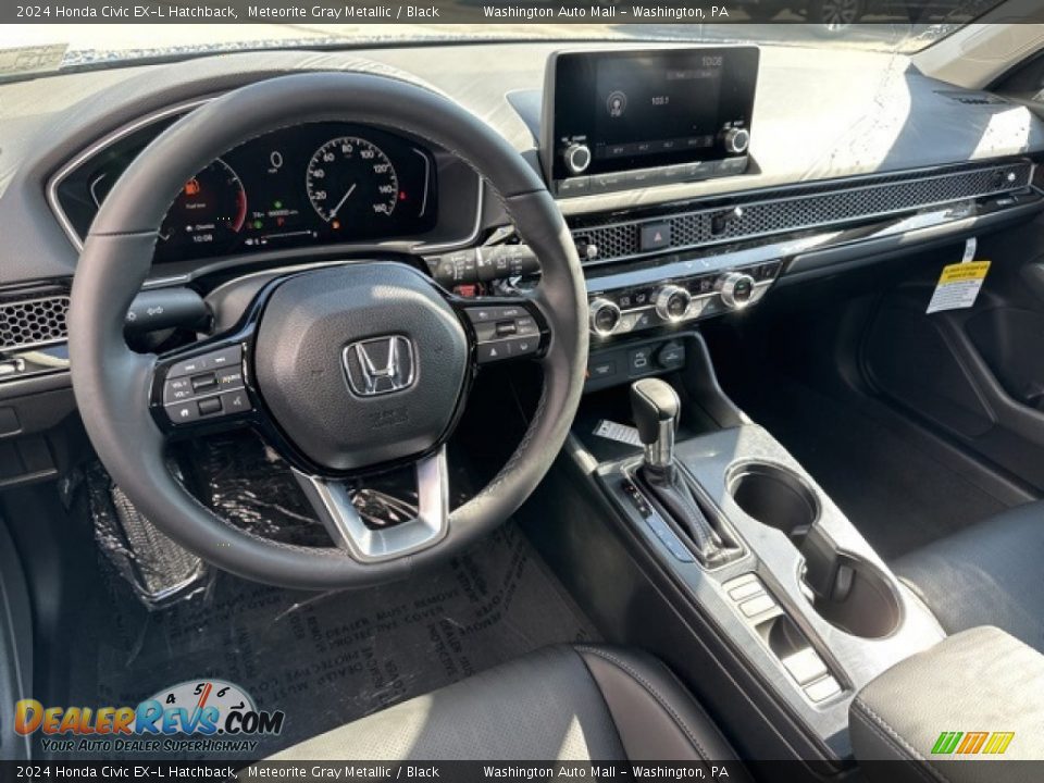 Black Interior - 2024 Honda Civic EX-L Hatchback Photo #3